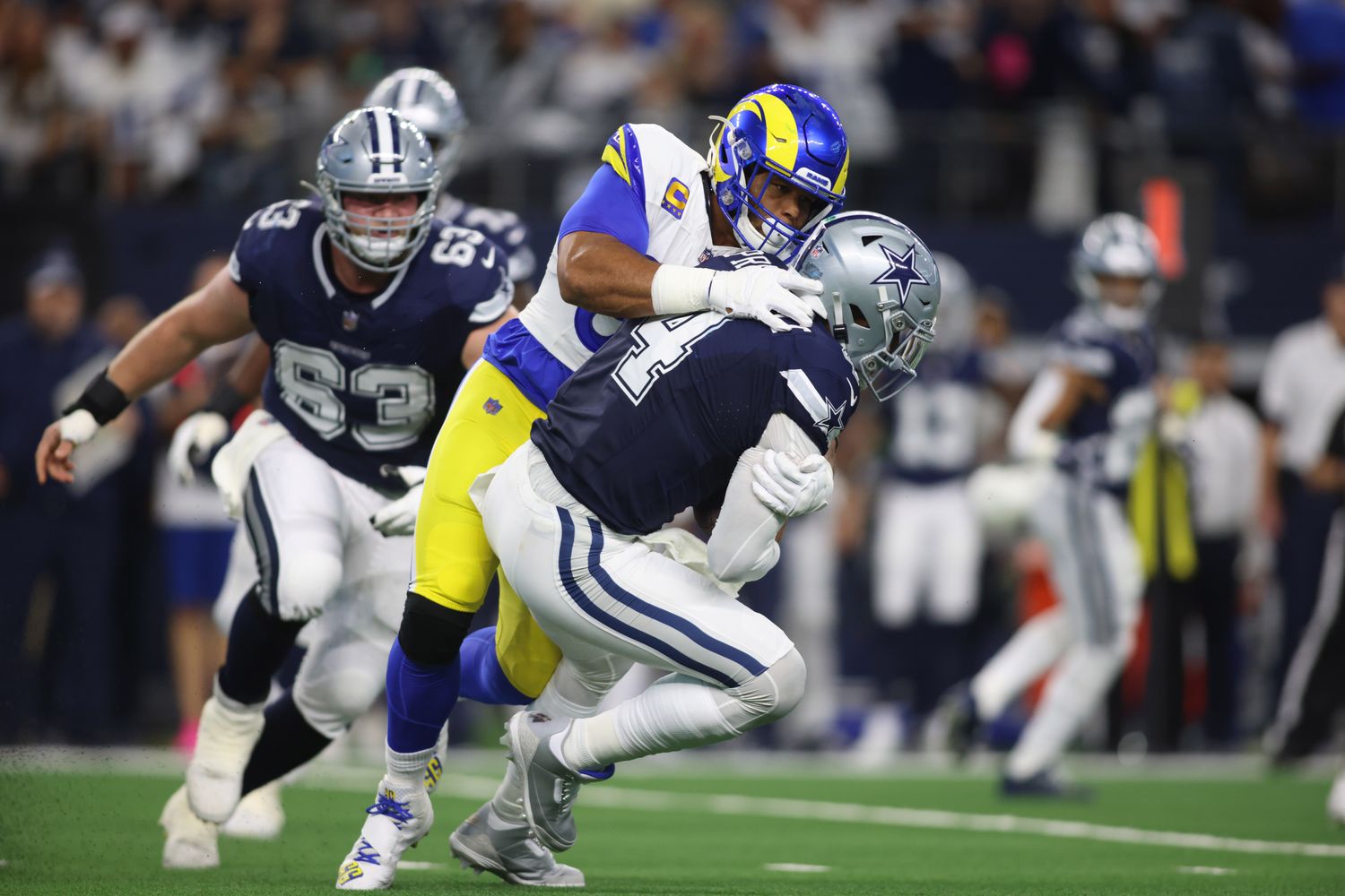 Dallas Cowboys quarterback Dak Prescott's grey Air Jordan cleats.